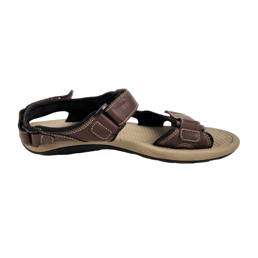 Khombu Brown Adjustable Sandals Men's Size 10